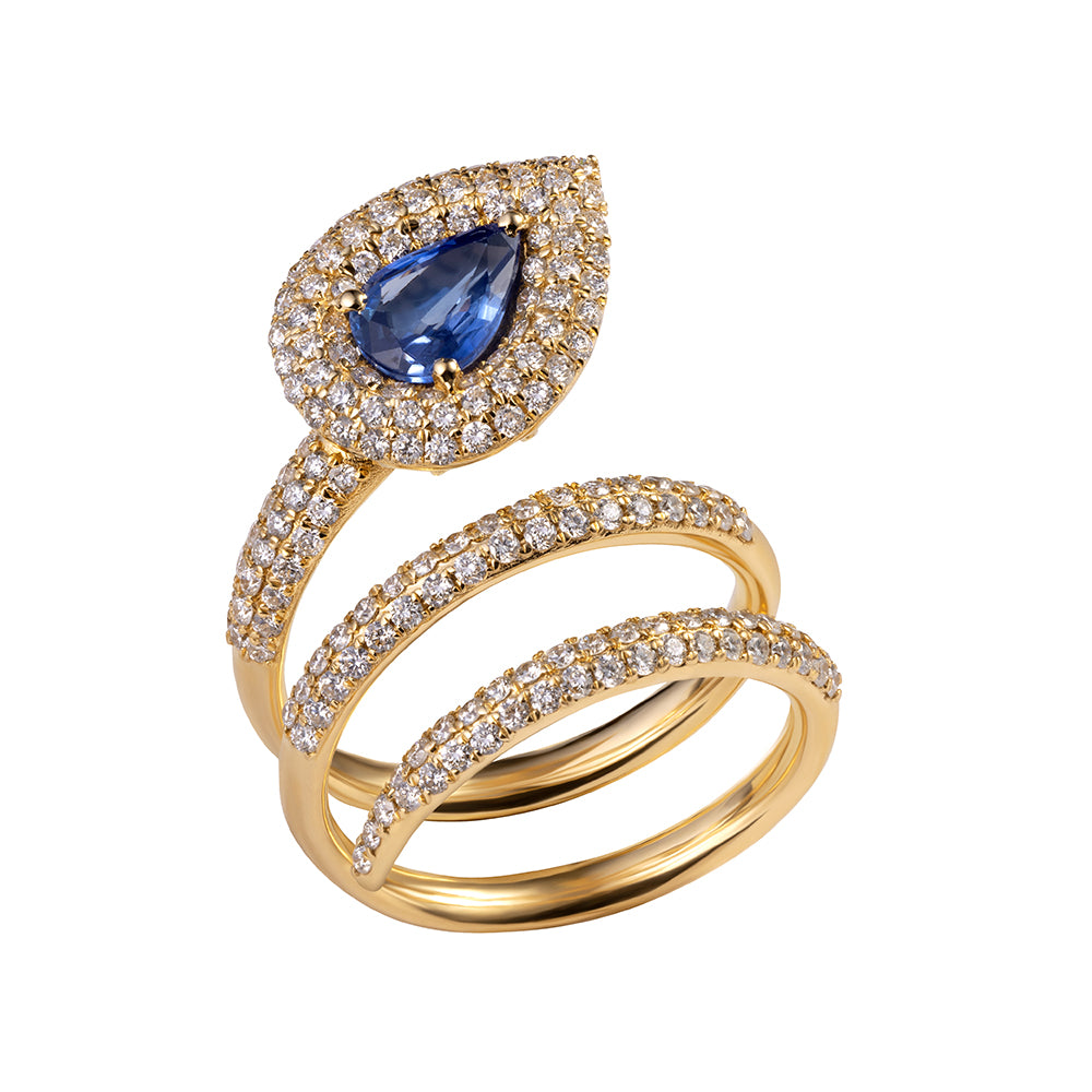 Blue Sapphire Diamond Spiral