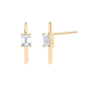 Baguette Line Diamond Stud
