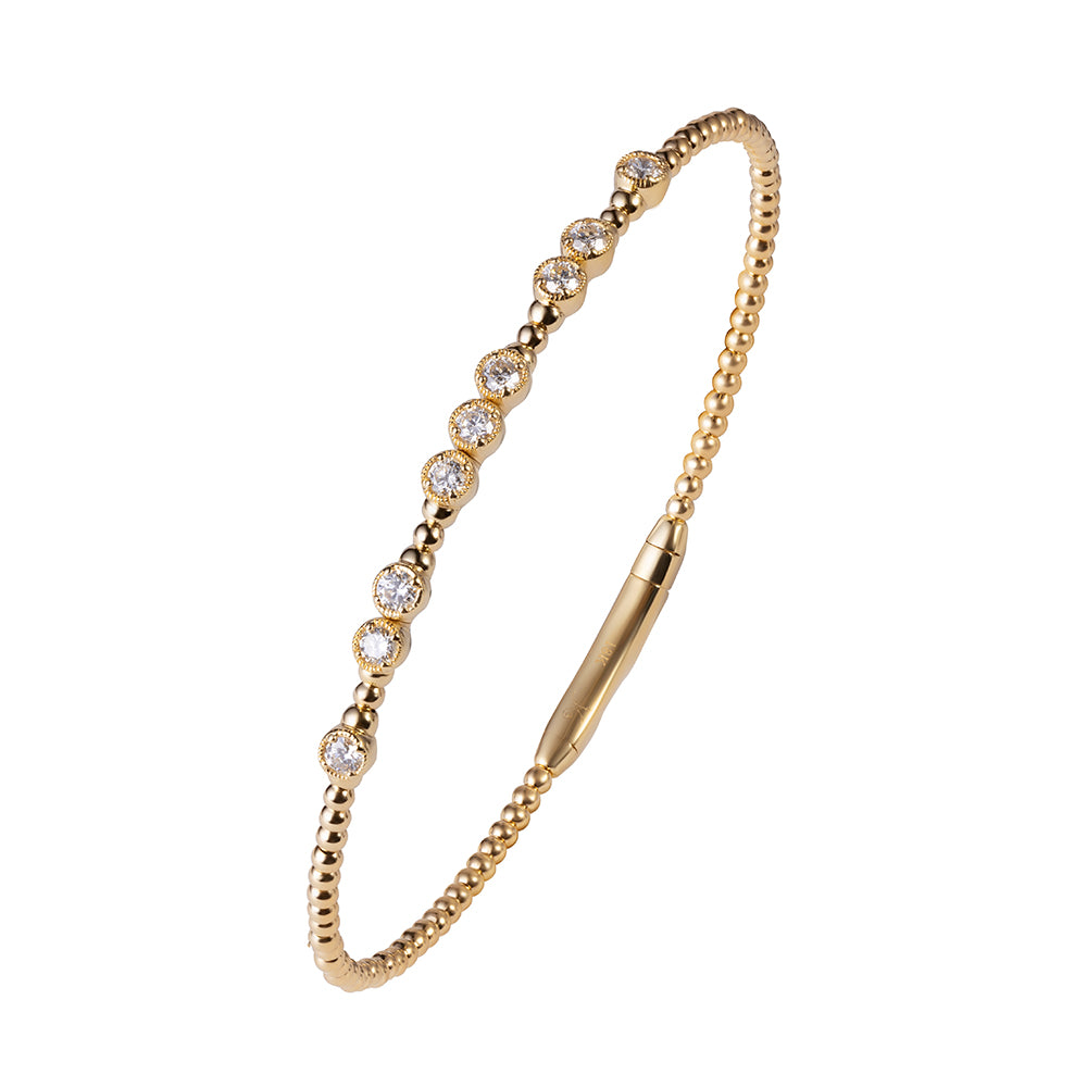9 Diamond Bezel & Gold Bracelet