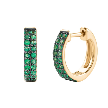 Black Rhodium Double Row Huggie