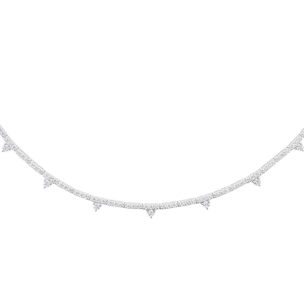 Diamond Triangle Tennis Necklace