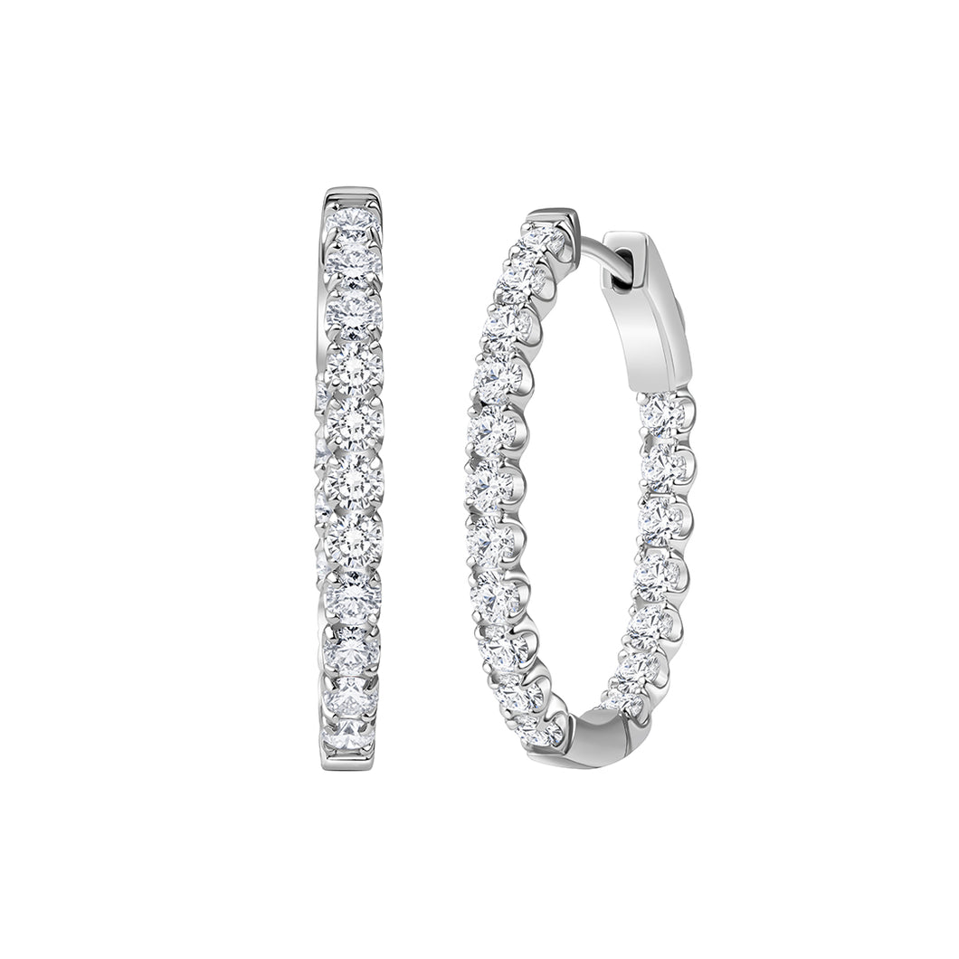Oval Diamond Hoops