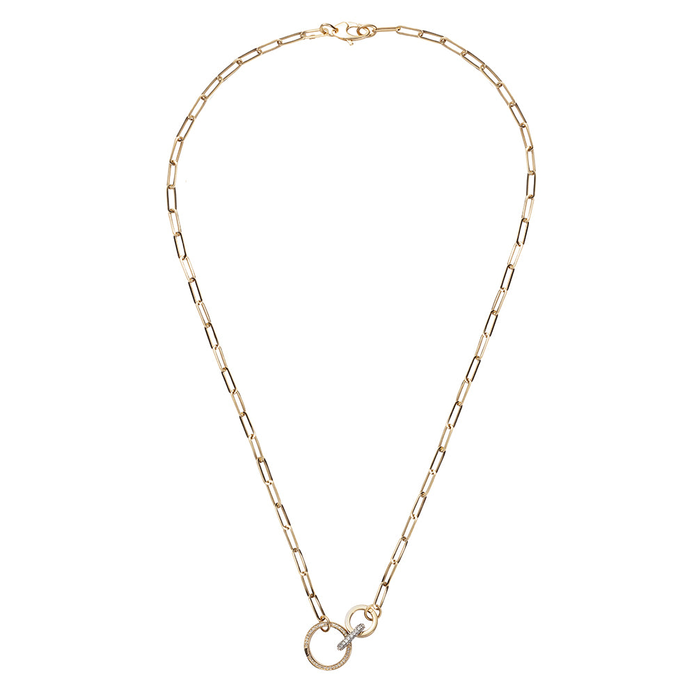 Diamond Clasp Paper Clip Chain