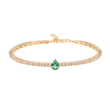 Emerald Center Diamond Tennis Bracelet
