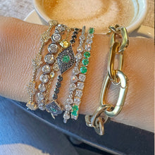 9 Diamond Bezel & Gold Bracelet