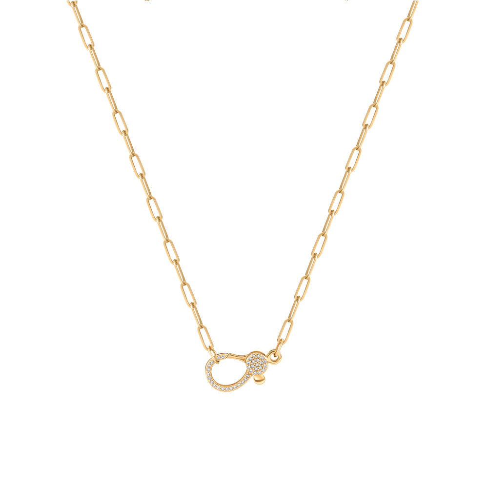 Tiny Paper Clip Diamond Chain