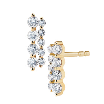 Double Stick Diamond Stud Earrings