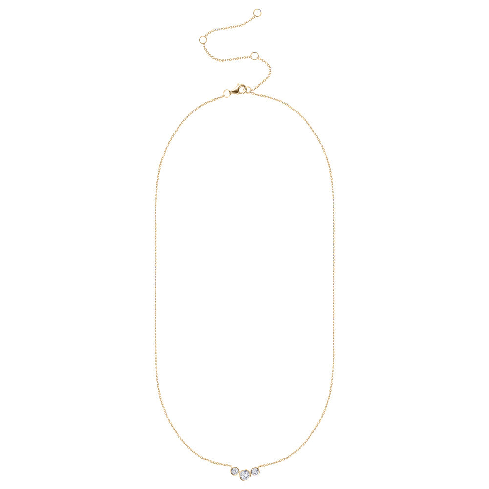 3 Diamond Bezel Necklace