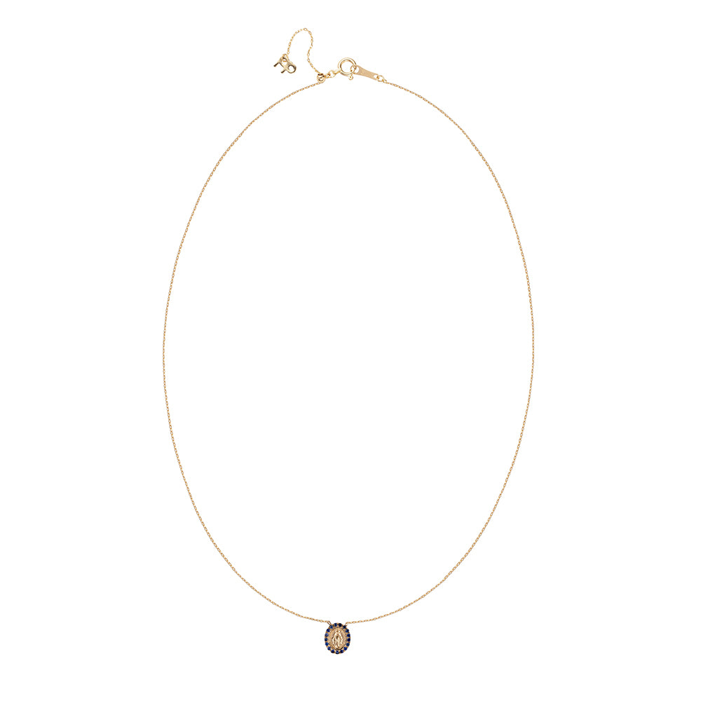 Tiny Virgin Gemstone Bezel Necklace
