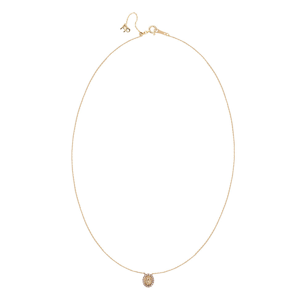 Tiny Virgin Diamond Bezel Necklace