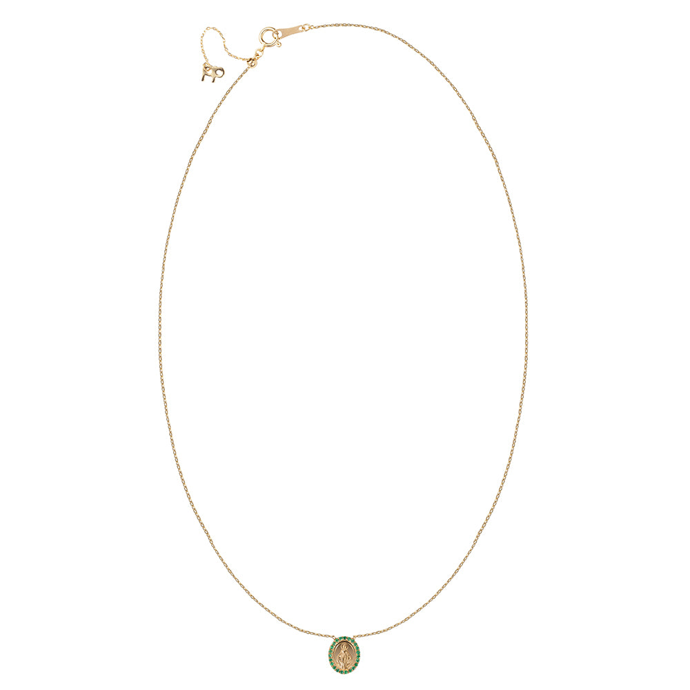 Small Virgin Gemstone Bezel Necklace