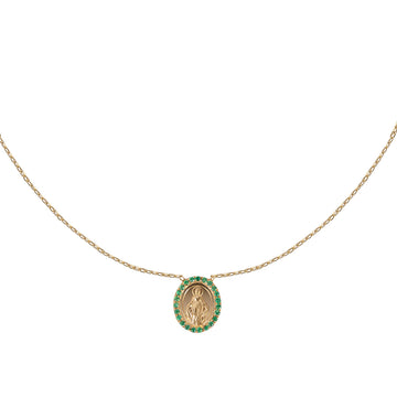 Small Virgin Gemstone Bezel Necklace