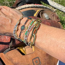 9 Diamond Bezel & Gold Bracelet