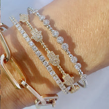 9 Diamond Bezel & Gold Bracelet