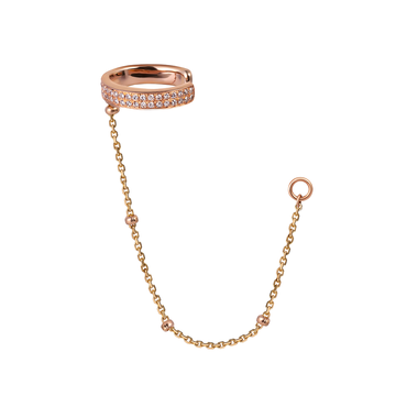 Double Row Diamond Chain Ear Cuff