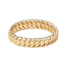 Solid Gold Stretch Bracelet with Intertwined Links