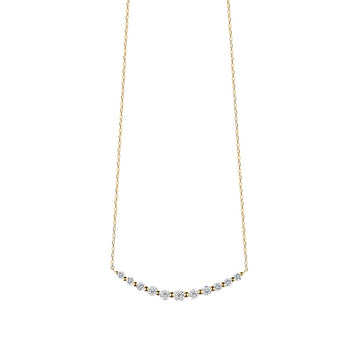 Diamond Graduated Curved Bar Necklace