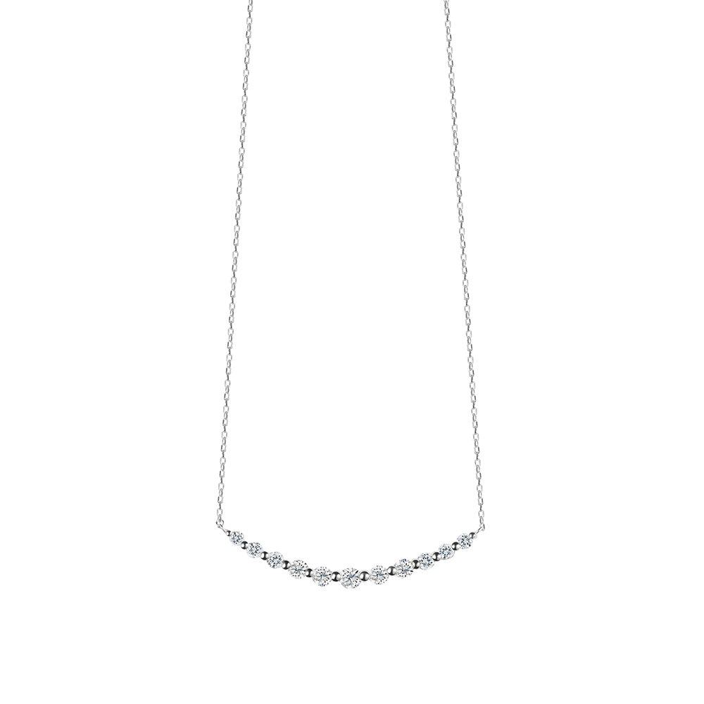 Diamond Graduated Curved Bar Necklace