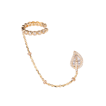 Diamond Leaf Ear Cuff