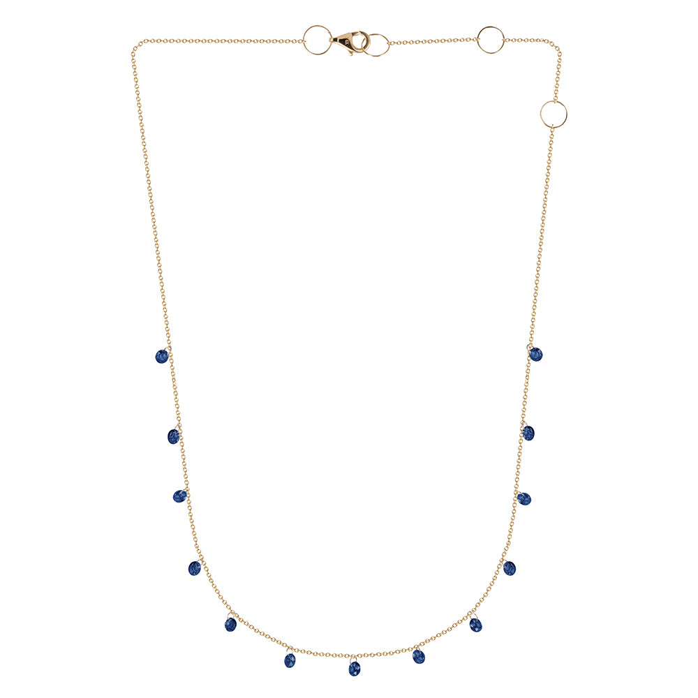 Blue Sapphire & Gold Chain Necklace