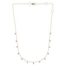 Pink Sapphire & Gold Chain Necklace