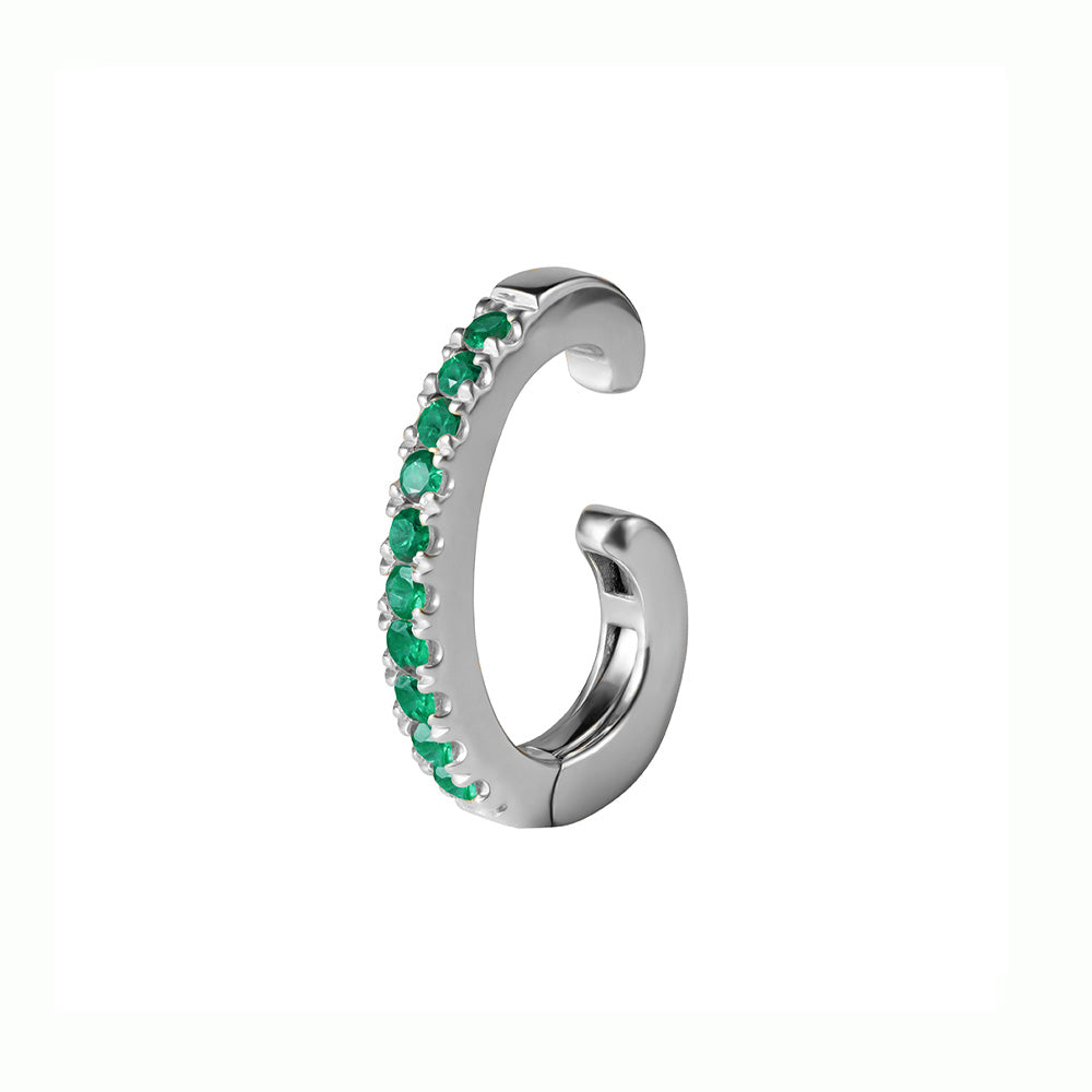 Emerald Row Single Row Ear Cuff 18k