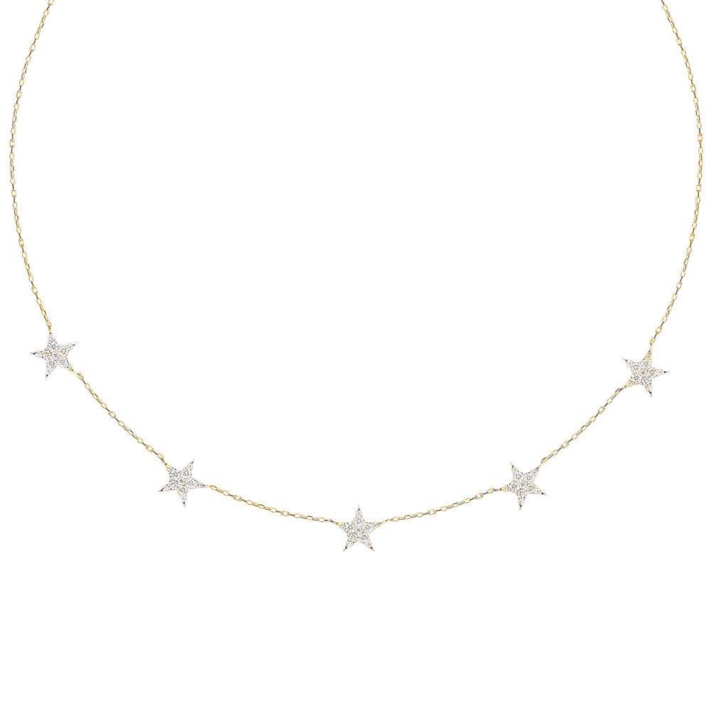5 Diamond Star Necklace