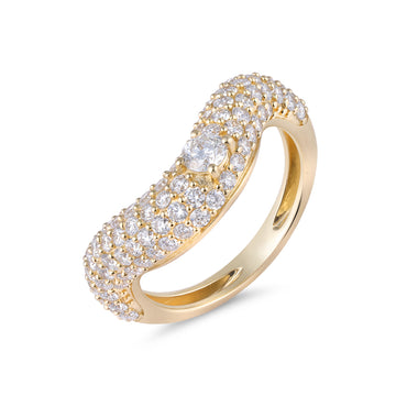 Wavy Diamond Pinky Ring