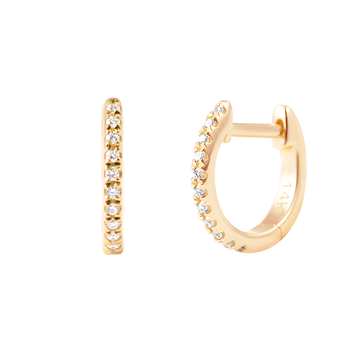 8mm Huggies with Pavé Diamonds