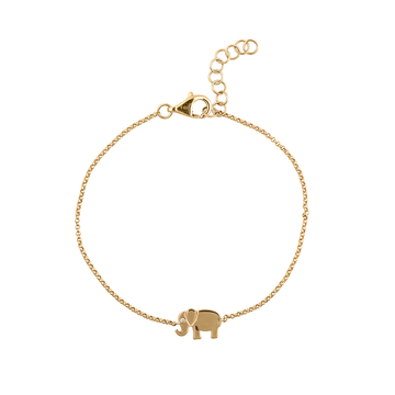 Solid Gold Elephant Diamond Eye Bracelet