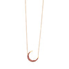 Ruby Red Crescent Moon Necklace