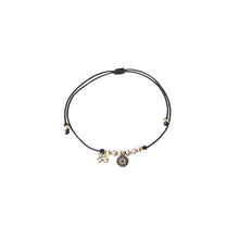 Black String Bracelet with Sapphire God Eye Charm
