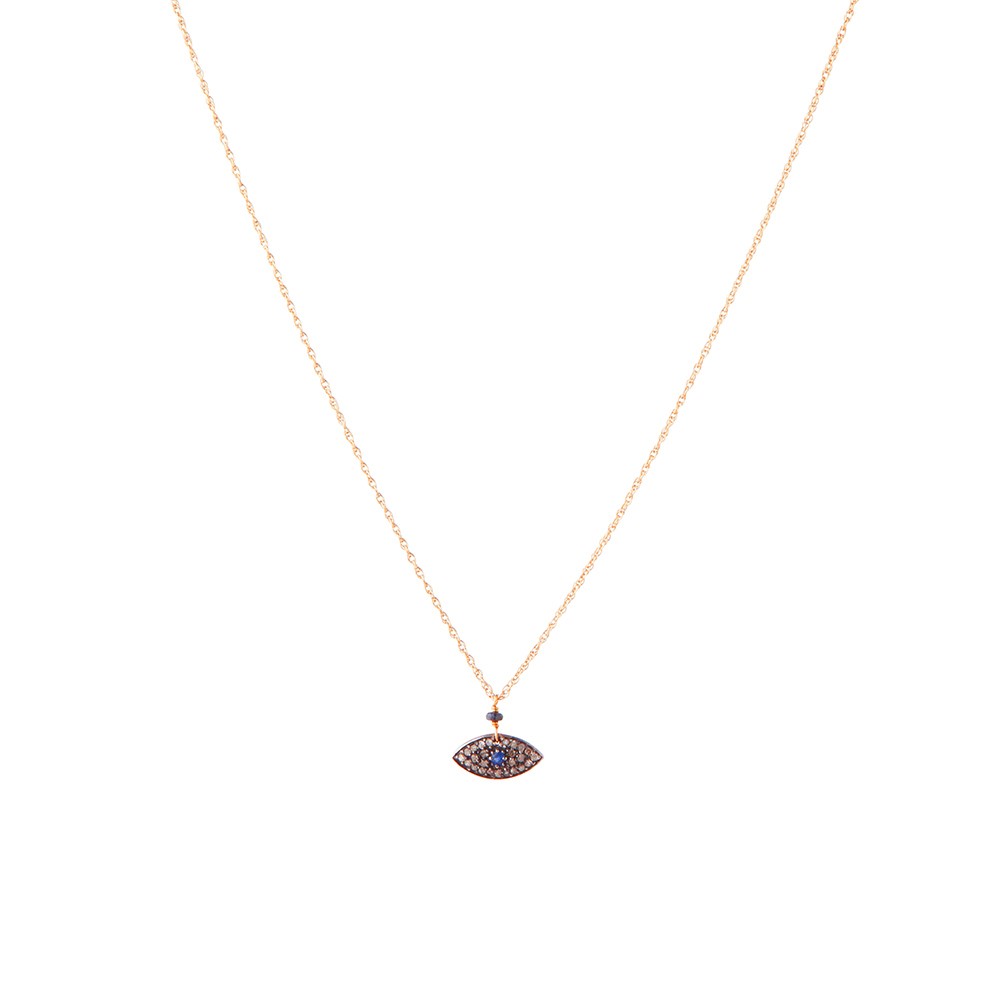 Silver Diamond Evil Eye Necklace