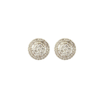Gold and Diamond Burst Stud Earrings