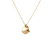 Gold Necklace with Jingle Bell and Diamond Encrusted Moon Charm, inspired by Eckhart Tolle