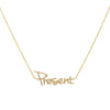 14k gold necklace with diamond word Present