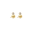 Golden Nugget and Diamond Earrings