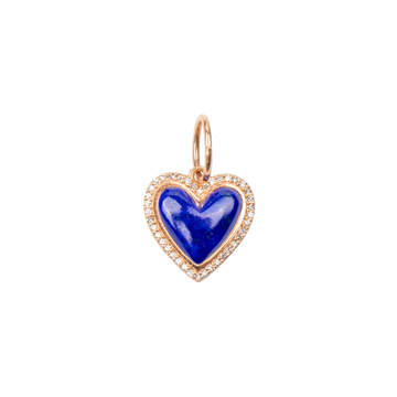 Medium Lapiz lazuli Heart with Diamond