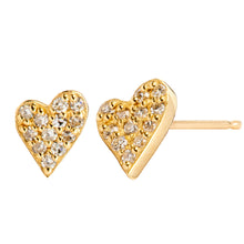 Diamond Irregular Tiny Heart Studs