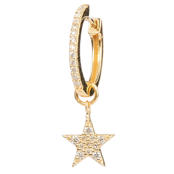 12mm Huggie with Small Diamond Star