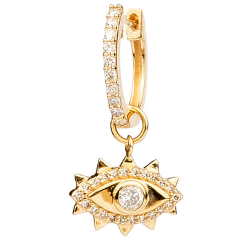 Our Classic 14mm Huggie with God eye and Eyelash Dtes