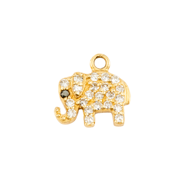 Small White Diamond Elephant with Sapphire Eye