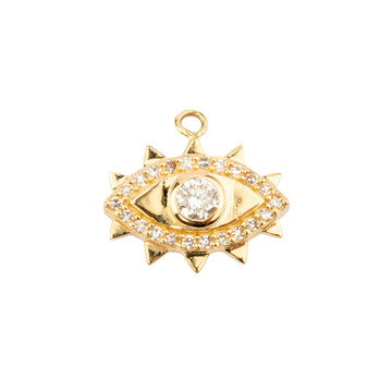 Gold Eye with Eyelashes and Diamond Touch