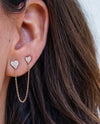Two Hole Double Heart Stud Earring