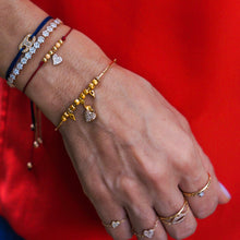 Red String Bracelet with Diamond Heart Charm