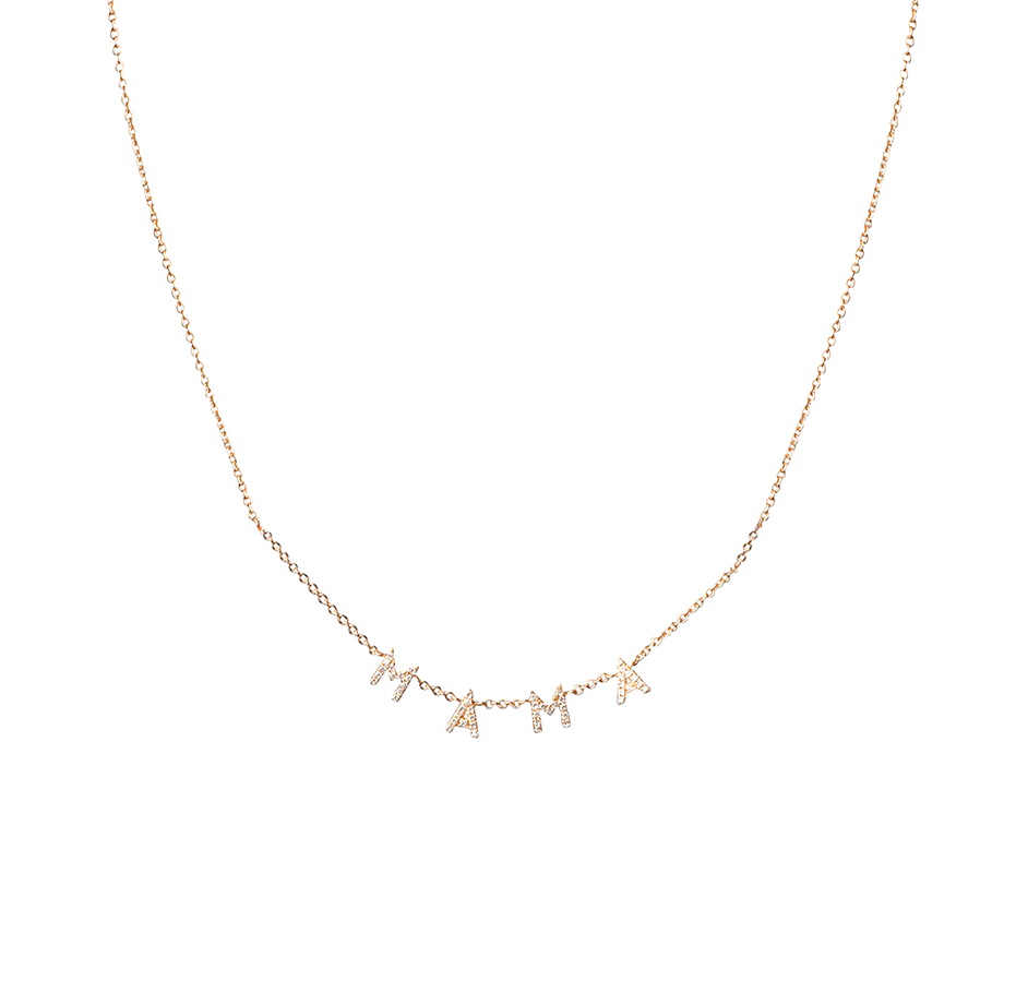 Customizable Diamond Letter MAMA Necklace