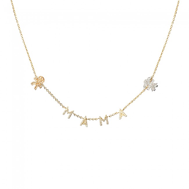 Customizable Diamond Letter & Diamond Charms Necklace for moms