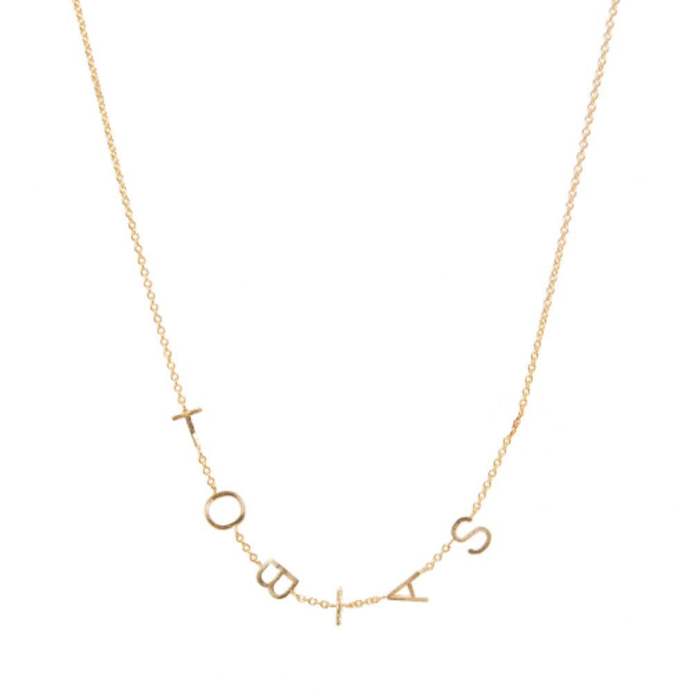 Customizable Gold Letter Name Necklace