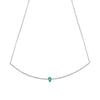 Emerald & Diamond Curved Bar Necklace