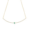 Emerald & Diamond Curved Bar Necklace